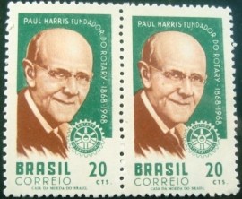 Par de selos COMEMORATIVOS do Brasil de 1968