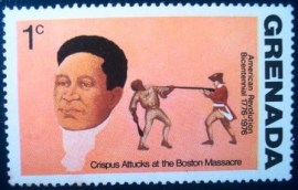 Selo postal de Grenada de 1975 Crispus Attucks