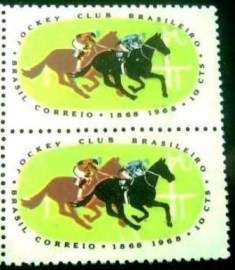 Par de selos do Brasil de 1968 Jockey Club NCC