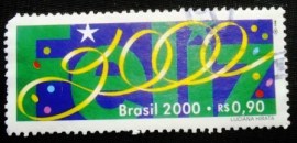 Selo postal do Brasil de 2000 Feliz 2000