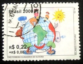 Selo postal do Brasil de 2000 Planeta Terra