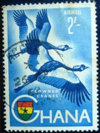 Selo postal de Ghana de 1959 Black Crowned Crane