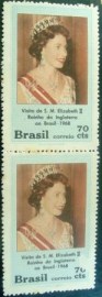 Par de selos postais COMEMORATIVOS do Brasil de 1968 - C 0617 N V