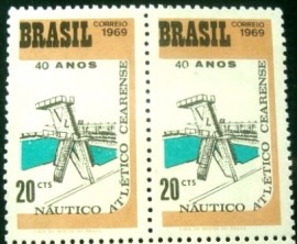 Par de selos postais do Brasil de 1969 Náutico Atlético Cearense