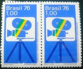 Par de selos do Brasil de 1976 Cinema Brasileiro