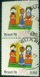 Par de selos postais COMEMORATIVOS do Brasil de 1976 - C 0958 U V