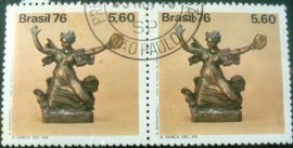 Par de selos postais COMEMORATIVOS do Brasil de 1976 - C 0966 N1D