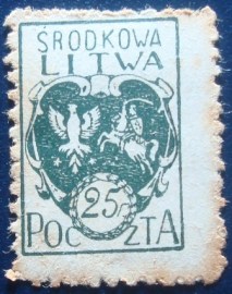 Selo postal da Lituânia de 1921 The coat of arms