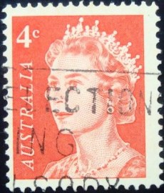Selo postal da Austrália de 1966 Queen Elizabeth II 4c A