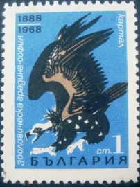 Selo postal da Bulgária de 1968 Cinereous Vulture