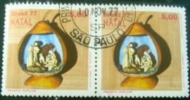 Par de selos postais COMEMORATIVOS do Brasil de 1977 - C 1015 N1D