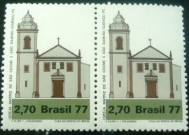 Par de selos postais COMEMORATIVOS do Brasil de 1977 - C 1024 M