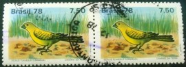 Par de selos postais COMEMORATIVOS do Brasil de 1978 - C 1036 U