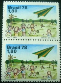 Par de selos postais COMEMORATIVOS do Brasil de 1978 - C 1049 M V