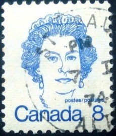 Selo postal do Canadá de 1976 Queen Elizabeth II 8c