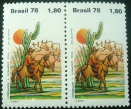 Par de selos do Brasil de 1978 João Guimarães Rosa