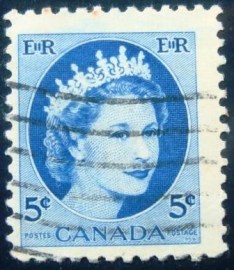 Selo postal do Canadá de 1962 Queen Elizabeth II 5c Ay