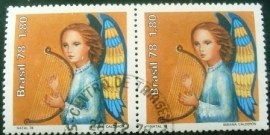Par de selos postais COMEMORATIVOS do Brasil de 1978 - C 1072 U