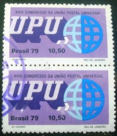 Par de selos postais COMEMORATIVOS do Brasil de 1979 - C 1107 U