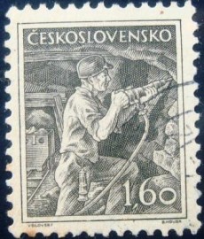 Selo postal da Tchecoslováquia de 1954  Mine