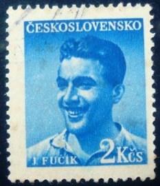 Selo postal da Tchecoslováquia de 1949 Julius Fučík