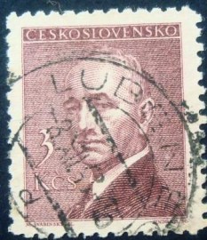 Selo postal da Tchecoslováquia de 1946 Dr. Edvard Beneš