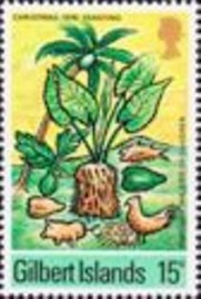 Selo postal das Ilhas Gilbert de 1976 Feasting