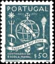 Selo postal de Portugal de 1945 Naval College 50