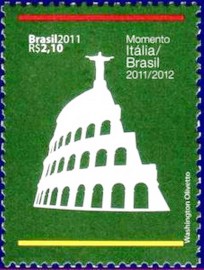 Selo postal do Brasil de 2011 Itália-Brasil