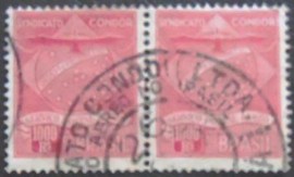 Par de selos postais do Brasil de 1927 Sindicato Condor K3 U PR