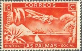 Selo postal da Espanha Las Palmas