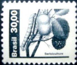 Selo postal do Brasil de 1982 Sericultura