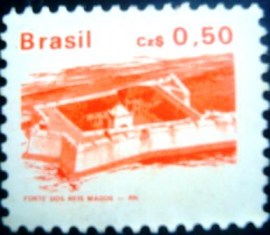 Selo postal do Brasil de 1986 Forte dos Reis Magos