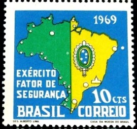Selo Postal Comemorativo do Brasil de 1969 - C 644 N
