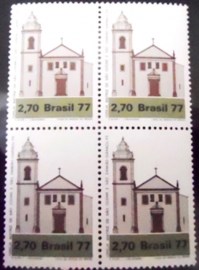 Quadra de selos do Brasil de 1977 Matriz Igaraçu