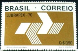 Selo postal do Brasil de 1970 Logotipo ECT