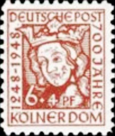 Selo postal da Alemanha de 1948 Marie Picture
