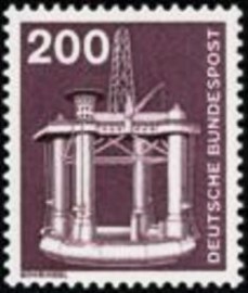 Selo postal da Alemanha de 1975 Marine Drilling Platform