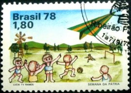 Selo postal do Brasil de 1978 Semana da Asa