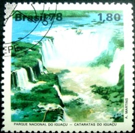 Selo postal Comemorativo do Brasil de 1978 Cataratas do Iguaçu
