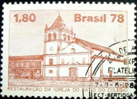 Selo postal do Brasil de 1978 Pátio do Colégio MCC