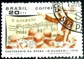 Selo postal do Brasil de 1970 Carlos Gomes