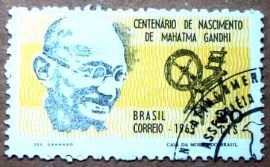 Selo postal do Brasil de 1969 Mahatma Gandhi