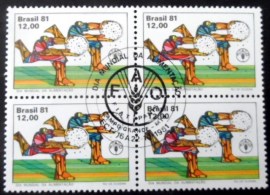 Quadra de selos do Brasil de 1981 Dia da Alimentação MCC