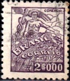 Selo postal do Brasil de 1942 Comércio 2 A