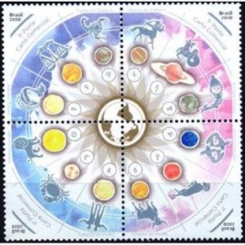 Quadra de selos postais do Brasil de 2020 Mandala