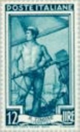 Selo postal da Itália de 1950 Sailor