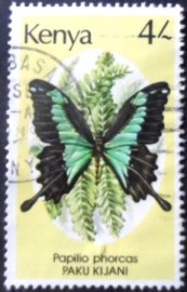Selo postal do Quênia de 1988 Green Banded Swallowtail