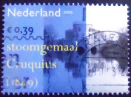 Selo postal da Holanda de 2002 Steam Pump Watermill Cruquius