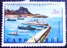 Selo postal do Cabo Verde de 1968 Harbor of St. Vicente